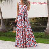 Bohemian Summer Dress Women Leopard Print Long Robe 2022 Holiday Sleeveless Tank Dresses Casual Belted Maxi Vestido