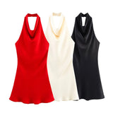 Women's Dress 2025S Summer New Fashion Simple Silk And Collar Dress