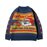 Christmas Sweater Retro Christmas Couple Outfit Loose Lazy Outside Wear 2021 Autumn Winter Snowflake Round Neck New Year