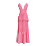 Sleeveless V Neck Casual Plain Dress For Women High Waist Patchwork Cut Out Dresses Female 2022 Summer Clothing