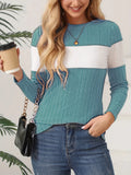 Wish Autumn And Winter Explosion Women's Clothing Women's Knitted Long-Sleeved Color Repair