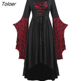 Women Fashion Vintage Style Square Neck Party Dress Women Cosplay Dress Retro Midi Gown Dress Gothic Dresses Women
