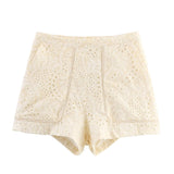 Fengxia New Women's Hollow Embroidery Shirt 4786105 Bermuda Shorts
