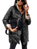 Puffer Jacket Women Oversized Winter Parka Cotton Padded Warm Coat Female Outerwear Quilted Coats Stand Collar Patchwork