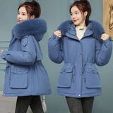 Send To Overcome The Female Short Korean Version Of Fashion Loose Tooling Down Cotton Clothes Winter Waist Large Size Thick Small Padded Clothes-Outfit