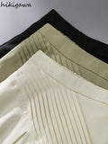 Faldas De Mujer Irregular Patchwork Folds Skirts Women Highi Waist Slim Fit A-line Summer Vintage Skirt Elegant Long
