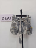 Fashion Women's Camouflage Skitr Multi Pocket Silhouette Spice Girl Street Low Waist Denim Skirt Summer 2023 New