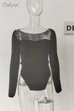 2023 New Autumn Sexy Stylish Sqaure Collar Full Sleeves Knitting Pullover Sexy Slim T-shirt Female Top