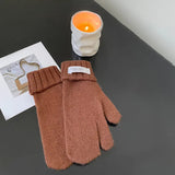 And Winter Solid Color Can Touch Exposed Finger Warm Wool Knitted