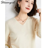 Women's Sweater 2021 White Jumper V Neck Ladies Winter Clothes Women Sweater Knitted Pullovers Sweaters For Women Fashion