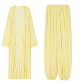 Lazy Wind Perspective Loose Long Open Shirt Plus Short Skirt Suit Women's Jersey Trousers Two