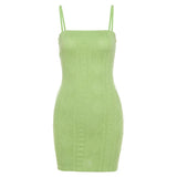 Trend 2025 Summer New Women's Solid Color Sexy Sling Dress High Waist