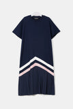 Stripe Pleated T-Shirt