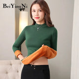 Women Sweaters Pullovers Fleece Warm Thick Elasticity Female Clothes Slim Jumper Autumn Winter Knitted Sweater
