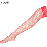 Womens Sexy Long Stockings Lace Top Silicon Strap Anti-Skid Thigh High Over Knee Socks Nightclubs Hosiery Medias De