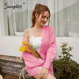 Casual v-neck short knitted sweaters women Autumn winter lantern sleeve button female cardigan Streetwear ladies