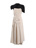 Temperament Dress Women 2025 Spring And Summer New Bump Color Splicing High-End Shawl Skirt