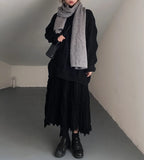 Women Mulitcolor Long Black Wine Red Keep Warm Scarf New Long Personality Fashion Tide Autumn Winter 2022