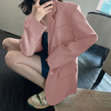 Toloer Suit Jacket Female Medium Long Style 2024 Spring Autumn New Korean Version Of Leisure Loose Slim Temperament Net Red Suit-Outfit