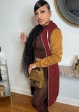 Winter Contrast Long Sleeve Hoody Casual Long