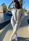 Casual Sports Round Neck Long Sleeve Loose Sweatshirt and Jogger Pants 2 Piece Set