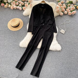 VAREY LIN New Spring Autumn Women Fashion Three-piece Set Single Breasted Blazer Coat+Strapless Vest+high Waist Pants OL