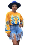Print Cropped Sweat