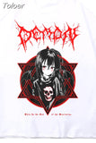 Men's clothing Y2k Oversized t-shirt Hip Hop Unisex Anime Aesthetic Gothic Punk T shirt Harajuku Cotton Half Sleeve Tees
