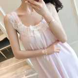 Women Solid White Sleepwear Ulzzang Fashion Comfortable Knee-length New Girls Sweet Leisure All-match Chic