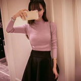 Winter Pullover Sweater Turtleneck Knitwear Long Sleeve Slim Soft Warm Basic Jumper Bottoming Women's Short Tops