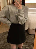 Knitted Heart Buttoned Cardigan-Outfit