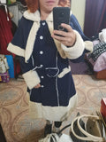 Yskkt Women Lolita Autumn Coat Warm Fur Collar Bowknot Dress Jacket Fashion Sweet Princess Breasted Overcoat Halloween