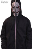 clothes Zip Up Skull Rhinestone Sword Oversized Hoodie E-girl Streetwear Diamond Harajuku Tops Jacket New Autumn Hoodies