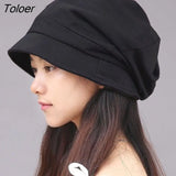 Women Elegant Solid Color All-match Skullies Simple Soft Femme Breathable Retro Daily Korean Style Warm Trendy