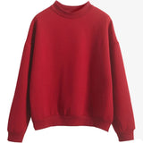 Kintted Autumn Simple Casual Sweatshirt O-Ncek Casual Pullovers Spring Long Sleeve Loose Solid Outwear Tops Size