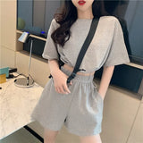 Summer Casual Tracksuit Women's Shorts Sets Fashion Short-sleeved Hooded Shirts Vest Wide-leg Shorts 2-piece Set
