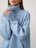 Women Turtleneck Sweater 2022 Autumn Winter Thick Warm Solid Pullover Top Oversized Base Chic Loose Female Knit