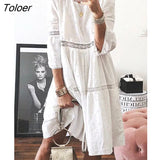 2023 New Women Elegant Embroidered Lace Dress White Female Splicing Dress Floral Hollow Out Loose Casual Party