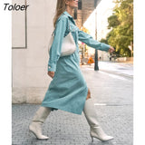 Office Single Breasted Chic Shirt Dress Autumn Elegant Long Sleeve Dresses Streetwear Turn Down Collar Pencil Dress