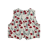 Women Spring All-match Ulzzang Thin Floral Design Leisure Cropped Outwear Kawaii Chic V-Neck Female Clothing Daily