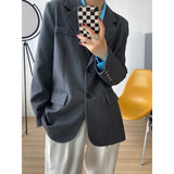 Women‘s Gray Beige Elegant Blazer Embroidery Sleeve Detailed Flap Pocket Jacket Shoulder Pad Autumn Casual Female