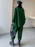 Wide Leg Pants Irregular Big Size Two Piece Suit New Lapel Long Sleeve Loose Fit Women Fashion Spring Autumn 2023