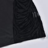 Sisterlinda Autumn Sexy See Through Bodycon Mini Dress Women Casual Street Short Sleeve Hollow Out Party Clubwaer Female
