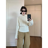 Hollow Capped Linen Cashmere Sweater In Autumn And Winter To Show Thin Soft Glutinous Inside Knitted Shirt