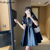 Vestidos De Mujer Summer Woman Dress Y2k Clothes O-neck Short Sleeve Ruffles Robe Loose Sweet Dresses Vestido