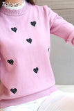 Women Turtleneck Sweater Solid Color Embroidery Cartoon Panda Bear Cute Streetwear Pullovers Knitted Female Clothes