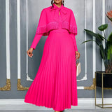 New Lantern Sleeve Top Temperament Style Suit Embroidery Women's Dress