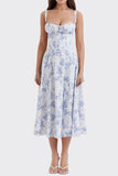 Women's New Broken Flower Collar Sexy Open Fork Spring Dress