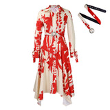 Women's Summer New Long-Sleeved Print Clip Irregularly Easier Grand African