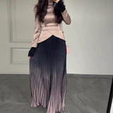 2025 New Solid Color Dress Fashion Fake Two Long-Sleeved Dress